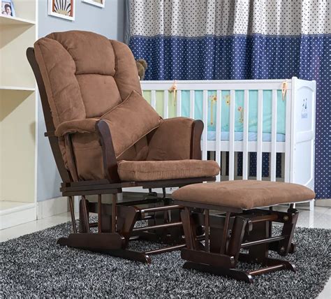 American Wood Rocking Chair Glider Rocker And Ottoman Set Living Room ...