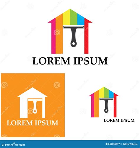 Colorful House Painting Service Vector Icon Logo Design Template Stock