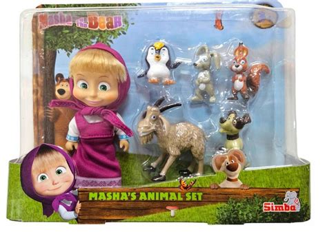 Lalka Masza i Niedźwiedź Figurki 6 sztuk Animal Friends Zestaw figurek