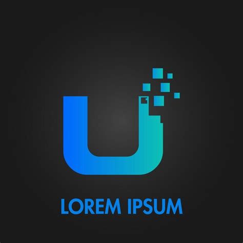 Logotipo Inicial Pixelado De Letra U Vector Premium