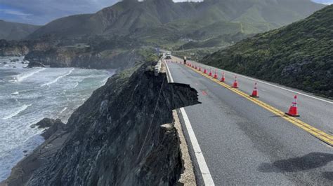 Crews Escorting Cars Around Section Of California Highway After Lane