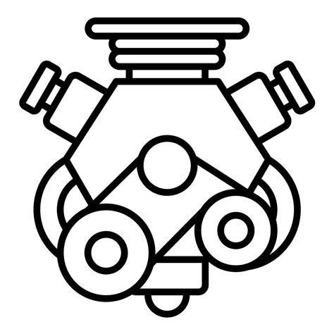 Car Engine Line Icon 14674997 Vector Art At Vecteezy