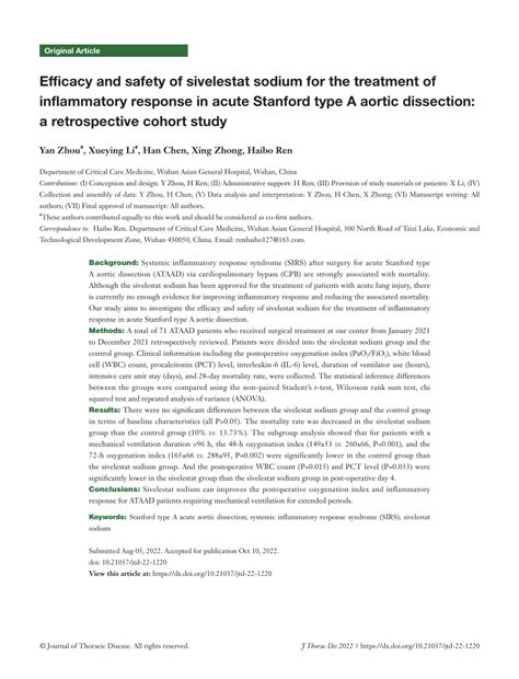 PDF Efficacy And Safety Of Sivelestat Sodium For The Treatment Of