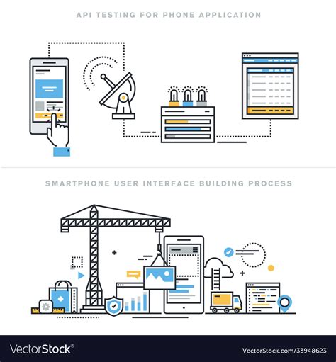 Flat Line Design Concepts Royalty Free Vector Image