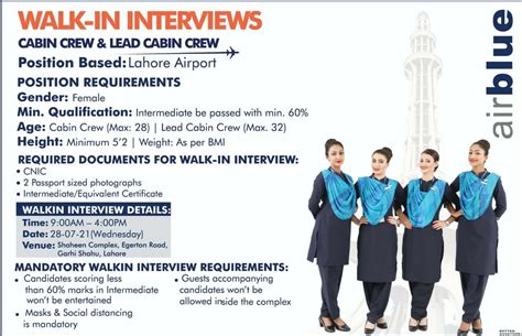 Airblue Cabin Crew Walk In Interview [lahore] July 2021 Better Aviation