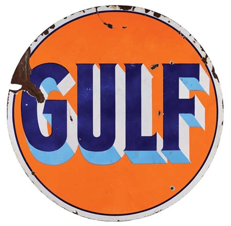 Lot Detail Gulf Gasoline Porcelain Service Station Sign