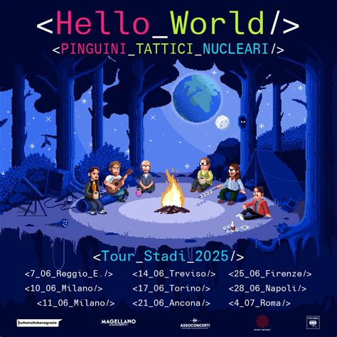 Pinguini Tattici Nucleari Annunciato HELLO WORLD TOUR STADI 2025