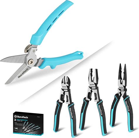 DURATECH 3PCS Pliers Set Large 6 In 1 Multifunctional Wire Stripper