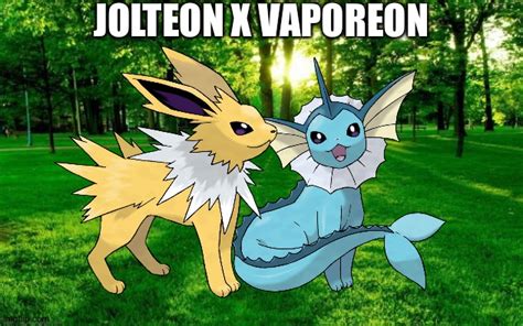 Jolteon And Vaporeon Enjoying A Romantic Moment In The Forest Imgflip