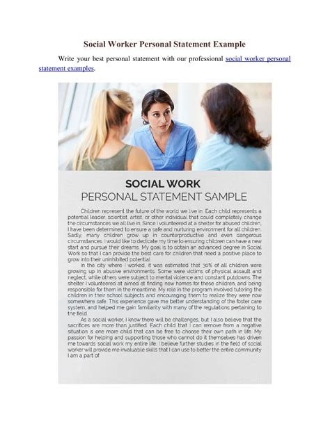 Top 3 Best Social Work Personal Statement Examples Social Work