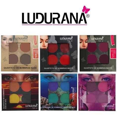 Paleta Quarteto De Sombras Ludurana Super Pigmentada Cores Neon Nude E