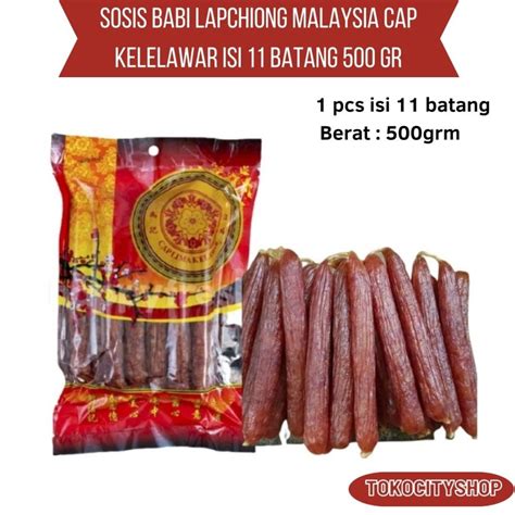 Jual Sosis Babi Lapchiong Malaysia Cap Kelelawar Isi Batang Gr