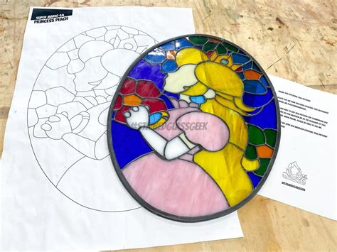 Princess Peach N64 Inspired Stained Glass Pattern Pdf File