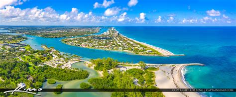 Aerial Photography At Jupiter Florida Beach Panoramic View Royal