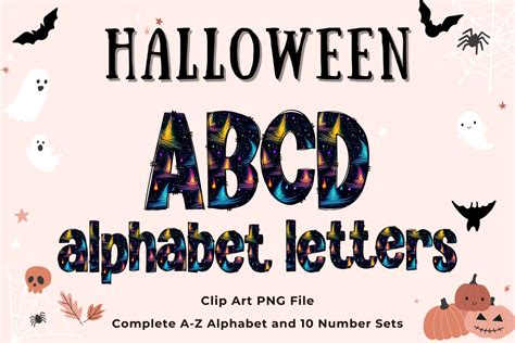 Halloween Doodle Alphabet Letters Png Gr Fico Por Paepaeshop