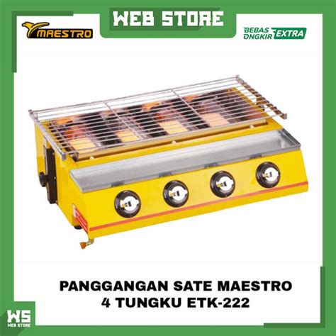 Jual Maestro Panggangan Gas Roaster BBQ Sosis Sate Ikan 4 Tungku Tanpa