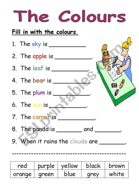 Presenting Colours Kindergarten Worksheets Color Worksheets Teaching Colors Colours English