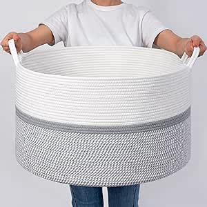 Xxxl Extra Large Laundry Basket Cotton Rope Woven Basket Throw Blanket