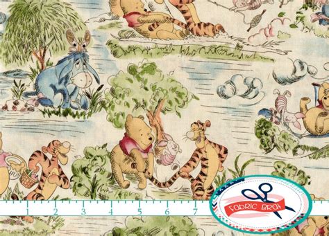 Winnie The Pooh Fabric By The Yard Fat Quarter Disney Fabric