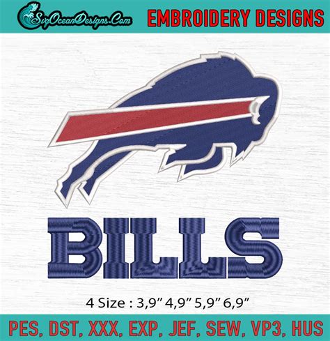 Buffalo Bills Nfl American Football Machine Embroidery Digitizing