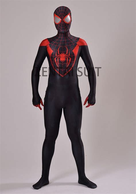 2016 3D Printing Ultimate Miles Morales Spiderman Costume The Newest ...