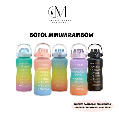 Jual Gmo Botol Minum Liter Viral Pelangi Botol Minum Ml