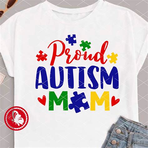 Proud Autism Mom Svg Autism Awareness Shirt Cut File Puzzle Etsy