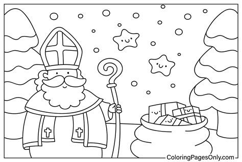 Printable Saint Nicholas Day Coloring Page Free Printable Coloring Pages