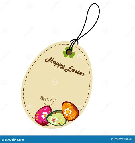 Decorative Easter Label Stock Vector Illustration Of Eggs 13582832