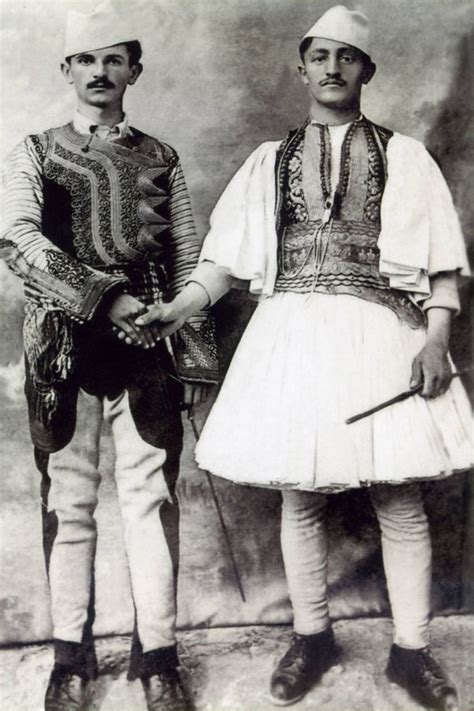 A Gheg And A Tosk Albanian Shaking Hands Albanian Clothing Albanian