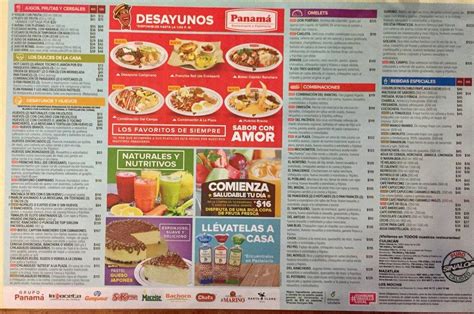 Carta del restaurante Panamá Los Mochis Los Mochis