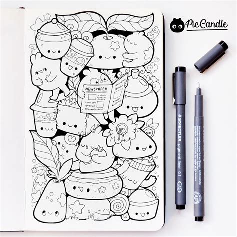 Pic Candle Doodle Drawings Pic Candle Doodle Cute Doodle Art