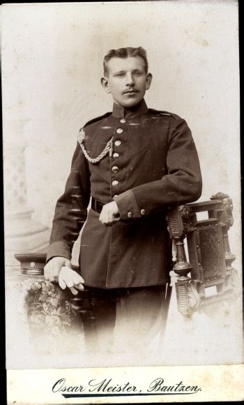 CdV Deutscher Soldat In Uniform Portrait Fotograf Oscar Meister