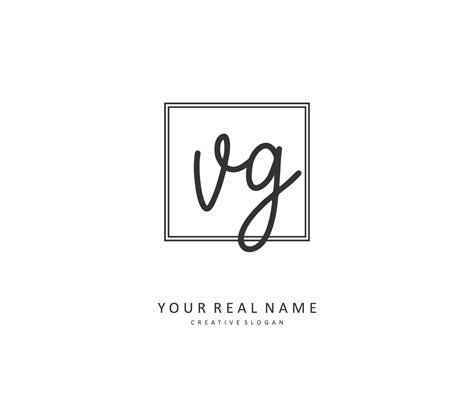 Vg Initial Letter Handwriting And Signature Logo A Concept Handwriting