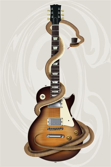 Snake Coiled Around Guitar On Behance