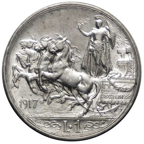 Lira Argento Italia Vittorio Emanuele Iii Quadriga Briosa Qfdc