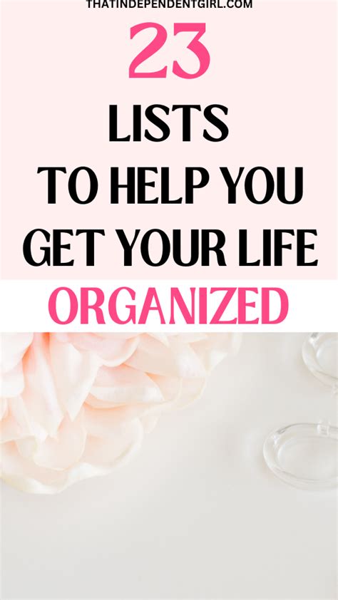 23 Lists To Make Your Life Organized Life Organization Organization