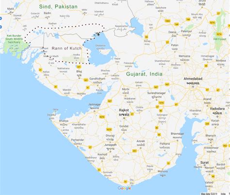 Rann Of Kutch India Map