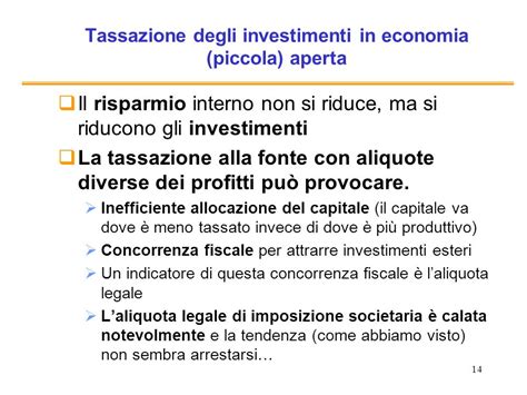 Lezione 3 Tassazione Del Risparmio E Degli Investimenti In Economia Chiusa E Aperta Tassazione