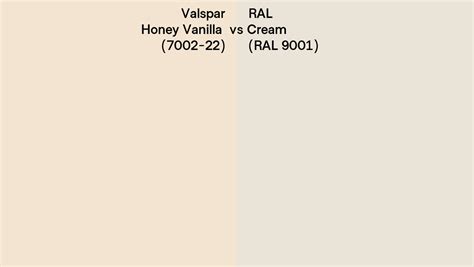 Valspar Honey Vanilla 7002 22 Vs Ral Cream Ral 9001 Side By Side