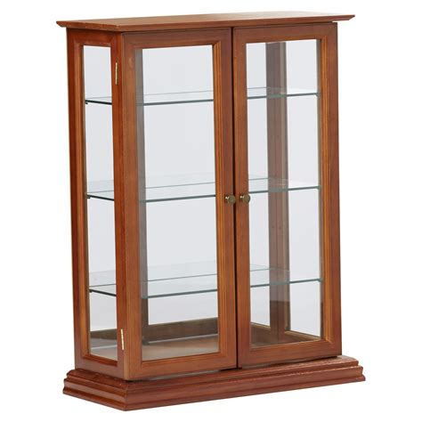 Small Wall Mounted Curio Cabinet Wall Display Case Wall Mount Walnut