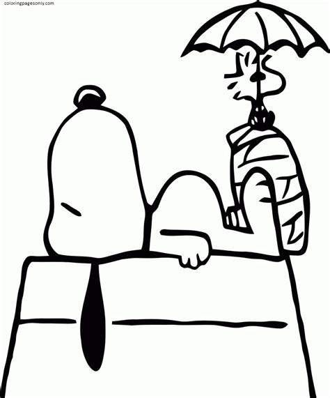 Woodstock And Snoopy 1 Coloring Page Free Printable Coloring Pages