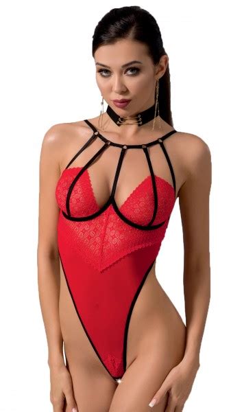 Damen Dessous Body Mit Spitze Und T Ll Rot Schwarz Body Aus T Ll Und