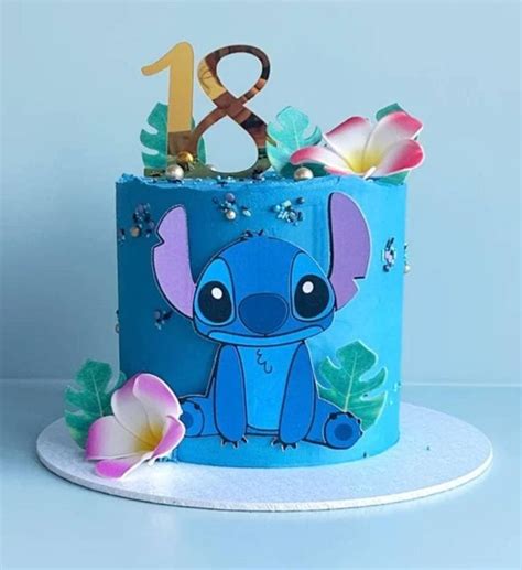 Stitch Cake Topper With Stick Etsy Uk Stitch Cake Lilo And Stitch