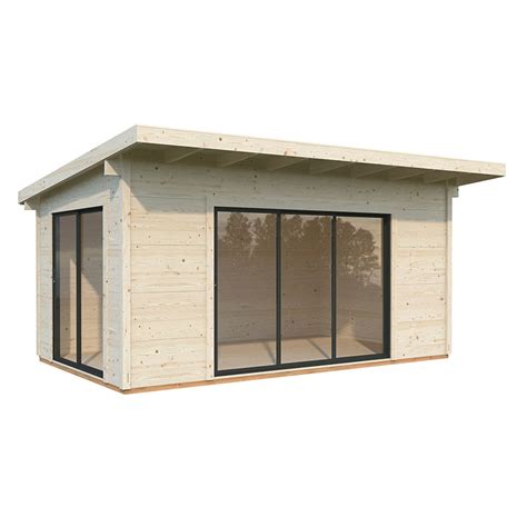 Palmako Grace 44m X 39m Double Glazed Pent Log Cabin Sliding Doors