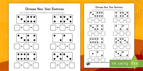 Chinese New Year Domino Activity Addition Skills Twinkl