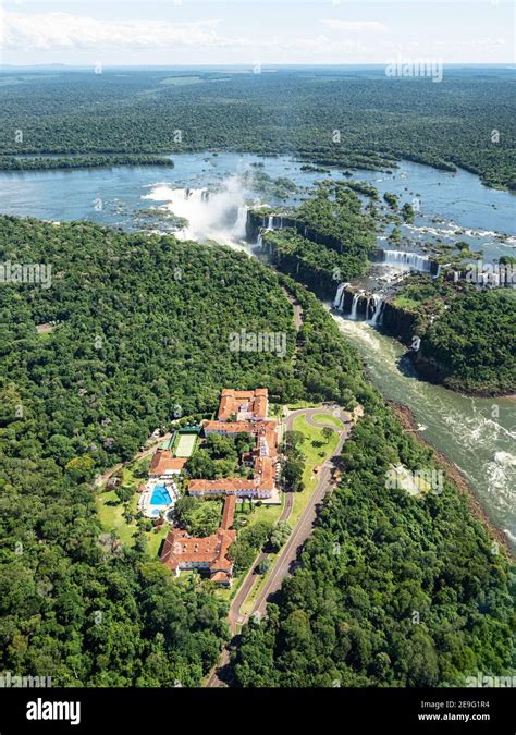 Aerial View By Helicopter Of Iguaz Falls Cataratas Do Igua U Paran