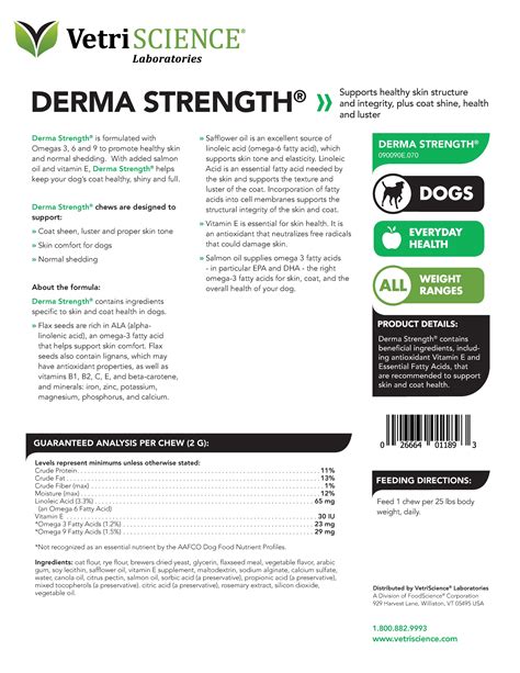 Vetriscience Derma Strength Healthy Skin And Coat Chews With Omega 3 6