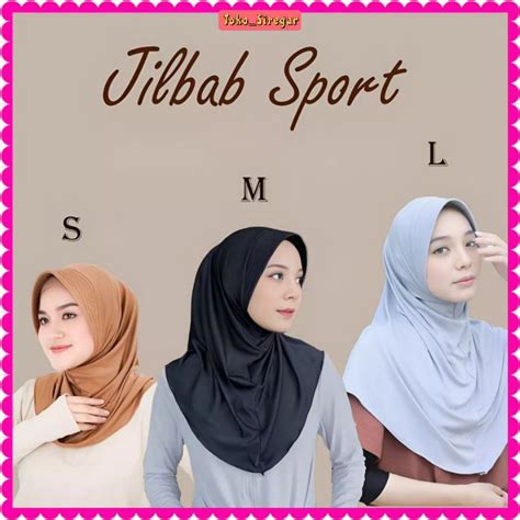 Jual JILBAB SPORT BERGO HAMIDAH BAHAN JERSEY UKURAN S M L Shopee