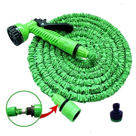 Furtun Pentru Gradina Cu Pistol De Stropit Verde Extensibil Maxim 30m